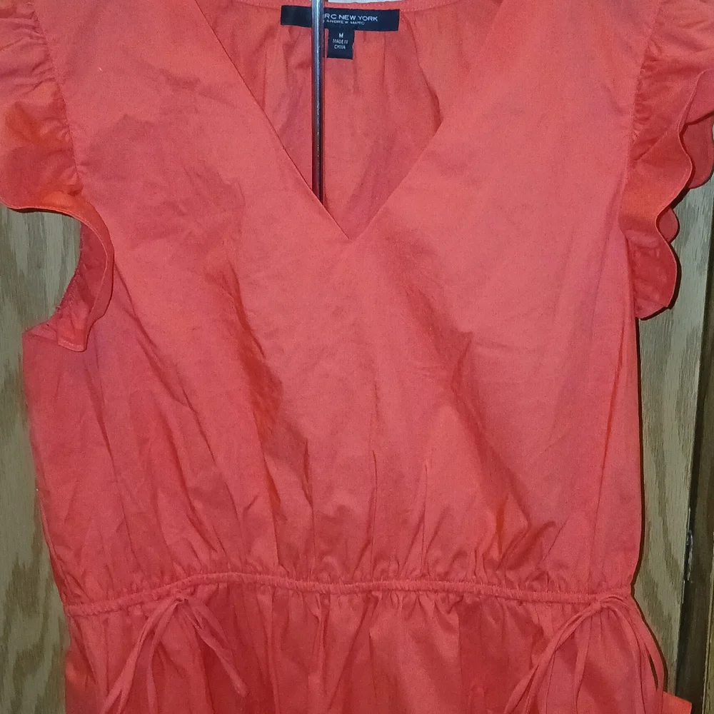 Red Ruffle Sleeve Top - Picture 3 of 7
